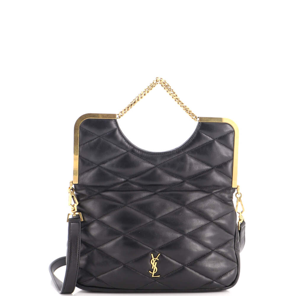 Saint Laurent Charniere Frame Clutch Bag Quilted Leather